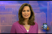 ABC Channel 7's Alison Starling wearing Angel Wings Necklace in Rose Quartz and 14kt gold fill.